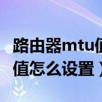 路由器mtu值怎么设置最为合理（路由器mtu值怎么设置）