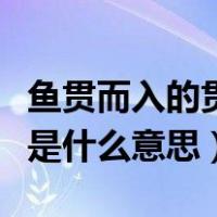 鱼贯而入的贯是什么意思解释（鱼贯而入的贯是什么意思）