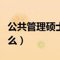 公共管理硕士是什么大类（公共管理硕士是什么）