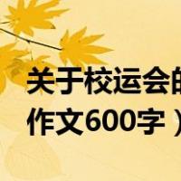 关于校运会的作文600字高中（关于校运会的作文600字）