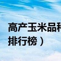 高产玉米品种排名前十有哪些（高产玉米品种排行榜）