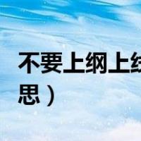 不要上纲上线是什么意思（上纲上线是什么意思）