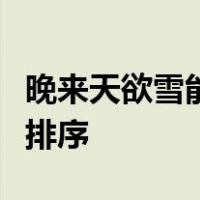 晚来天欲雪能饮一杯无自然是江南日暮的雪景排序
