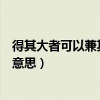 得其大者可以兼其小的意思是国家（得其大者可以兼其小的意思）