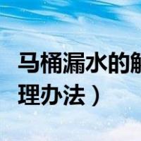 马桶漏水的解决方法（马桶漏水的原因以及处理办法）