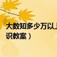 大数知多少万以上数的认识教案（大数知多少 万以上数的认识教案）