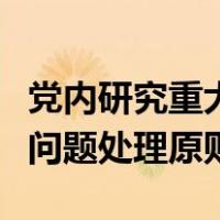 党内研究重大问题都要按照的原则（党内重大问题处理原则）