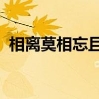 相离莫相忘且行且珍惜什么意思且行且珍惜