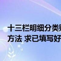 十三栏明细分类账怎么填写示例（会计十三栏明细账的登记方法 求已填写好的样本  谢谢）
