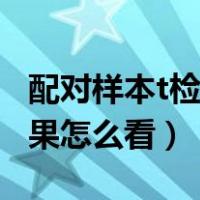 配对样本t检验怎么看结果（配对样本t检验结果怎么看）