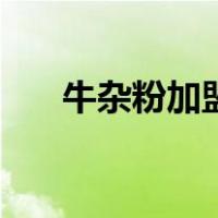 牛杂粉加盟大概需要多少钱（牛杂粉）