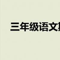 三年级语文期中考试试卷分析总结与反思
