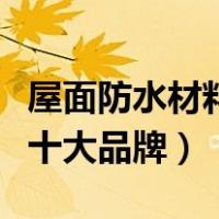 屋面防水材料十大品牌有哪些（屋面防水材料十大品牌）