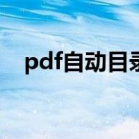 pdf自动目录索引（pdf怎么做索引目录）