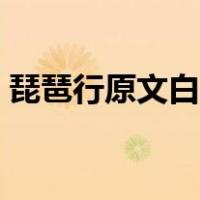 琵琶行原文白居易分段（琵琶行原文白居易）