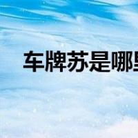 车牌苏是哪里的车牌（苏s是哪里的车牌）