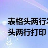 表格头两行怎么锁定打印（如何固定excel表头两行打印）