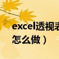 excel透视表怎么做数据汇总（excel透析表怎么做）