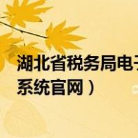 湖北省税务局电子税务局官网（湖北省国家税务局网上办税系统官网）