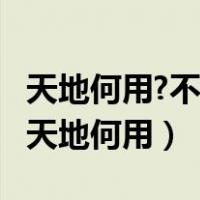 天地何用?不能席被,风月何用?不能饮食歌曲（天地何用）