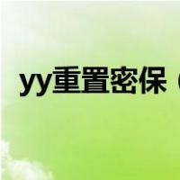 yy重置密保（yy语音密保问题忘了怎么办）