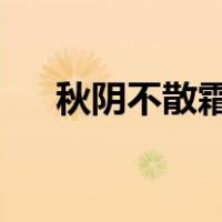 秋阴不散霜飞晚留得枯荷听雨声的意思