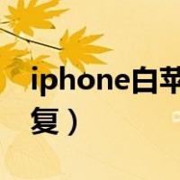 iphone白苹果无法恢复（苹果白苹果怎么修复）