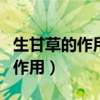 生甘草的作用和功效与作用（生甘草的功效和作用）