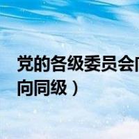 党的各级委员会向同级的负责并报告工作（党的各级委员会向同级）