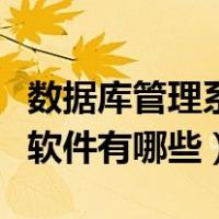 数据库管理系统的常用软件（数据库管理系统软件有哪些）