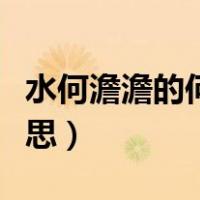 水何澹澹的何是什么（水何澹澹的何是什么意思）