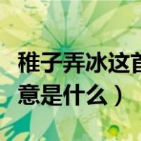 稚子弄冰这首诗的含义（稚子弄冰这首诗的诗意是什么）