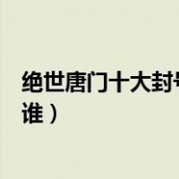 绝世唐门十大封号斗罗是谁写的（绝世唐门十大封号斗罗是谁）