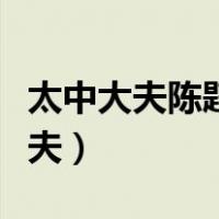 太中大夫陈韪的太中大夫是什么意思（太中大夫）