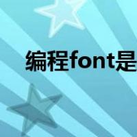 编程font是什么意思（font是什么意思）