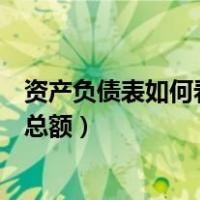资产负债表如何看资产总额（在资产负债表怎么看企业资产总额）