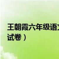 王朝霞六年级语文试卷考点梳理电子版（王朝霞六年级语文试卷）