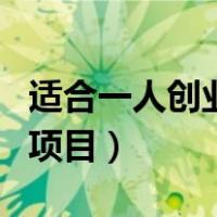 适合一人创业的项目有哪些（适合一人创业的项目）