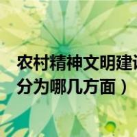 农村精神文明建设需要从哪方面加强（农村的精神文明建设分为哪几方面）