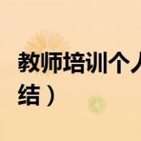 教师培训个人总结报告（教师自我培训工作总结）
