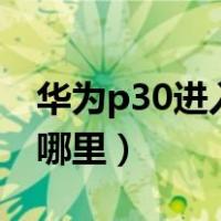 华为p30进入调试模式（华为p30usb调试在哪里）