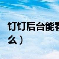 钉钉后台能看到什么数据（钉钉后台能看到什么）