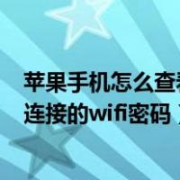 苹果手机怎么查看已连接的wifi密码（苹果手机怎么查看已连接的wifi密码）