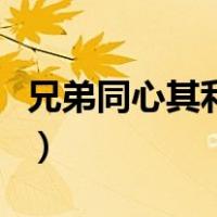 兄弟同心其利断金（兄弟同心其利断金的意思）