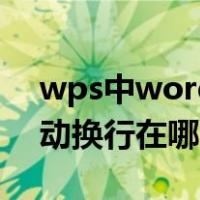 wps中word自动换行在哪（wps中word自动换行在哪）