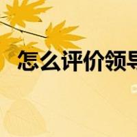 怎么评价领导优缺点（评价领导的优缺点）