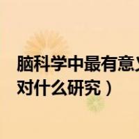 脑科学中最有意义的是对什么研究（脑科学中最有意义的是对什么研究）
