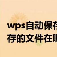 wps自动保存的文件在哪里设置（wps自动保存的文件在哪里找）
