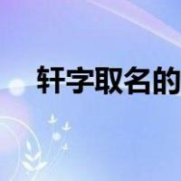 轩字取名的意思和含义（轩字取名含意）