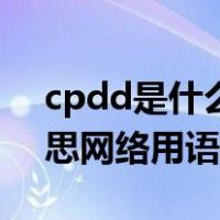 cpdd是什么意思王者荣耀（cpdd是什么意思网络用语）